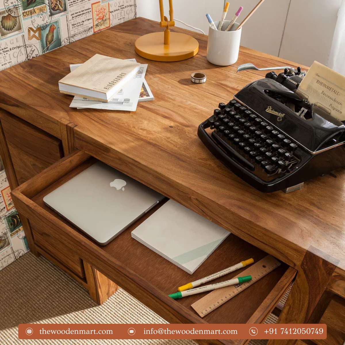  Classic Sheesham Wood Study Desk