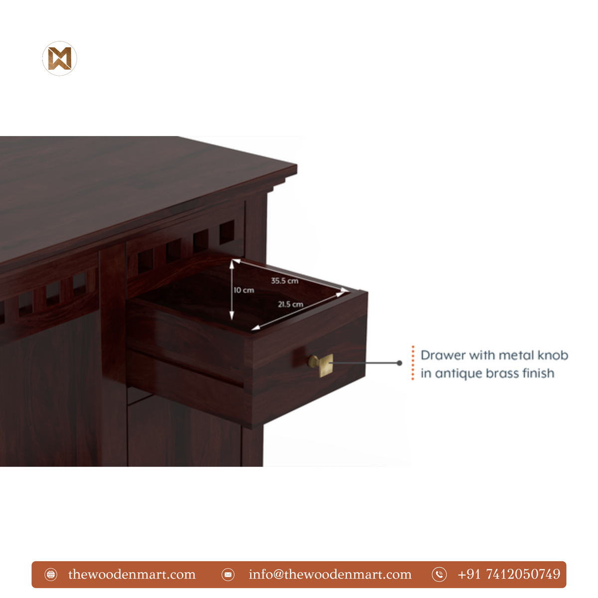 Elegant Compact Sheesham Wood Study