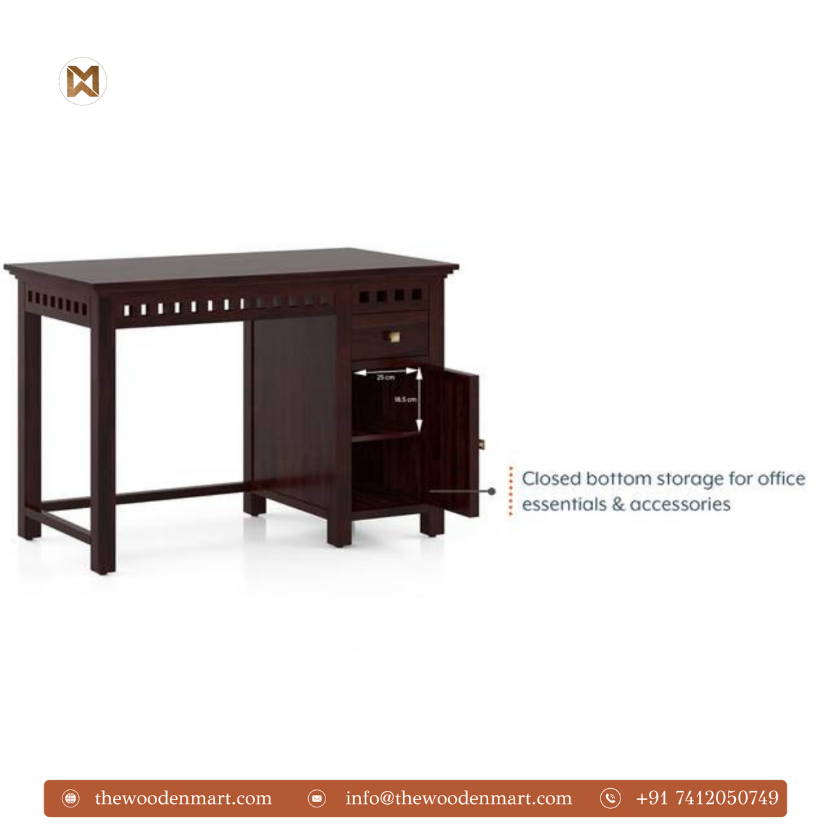 Elegant Compact Sheesham Wood Study