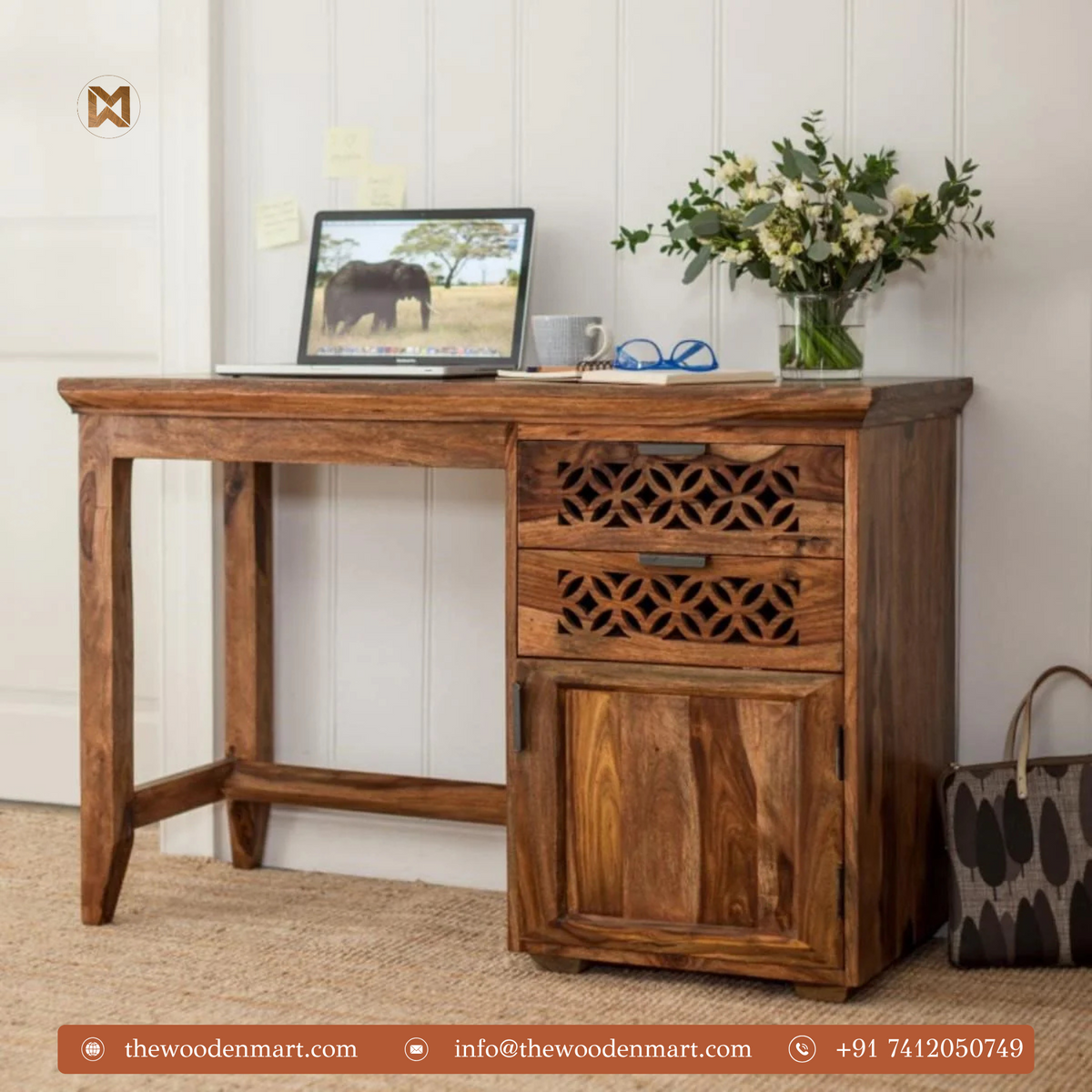 Handcrafted Premium Wooden Study Table with Chair