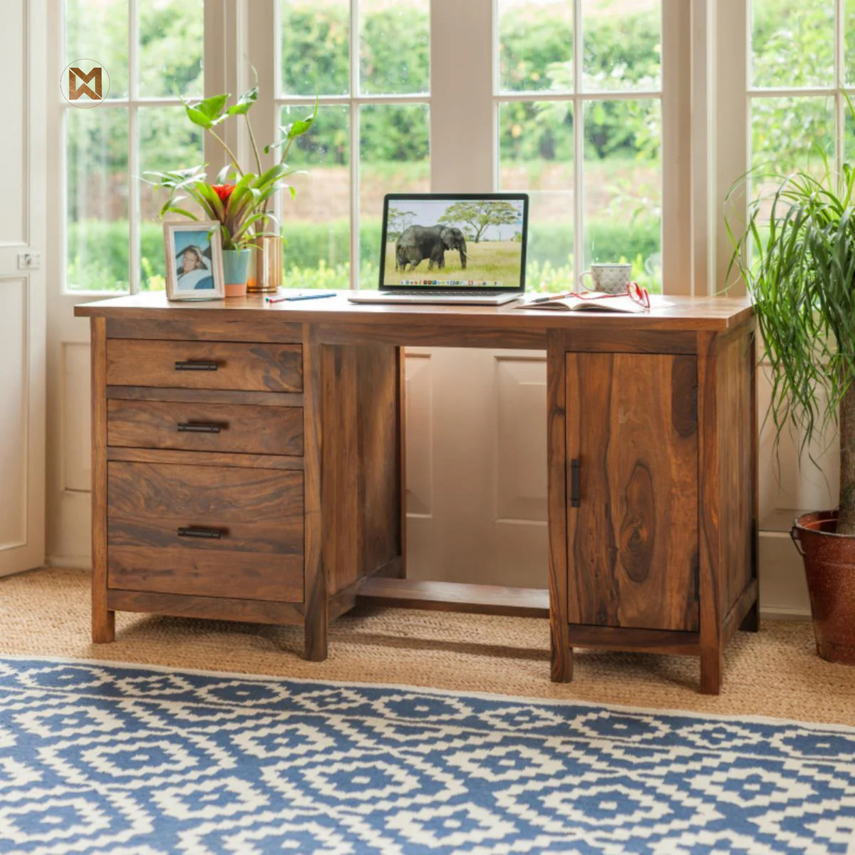 Heritage Solid Wood Executive Study Table