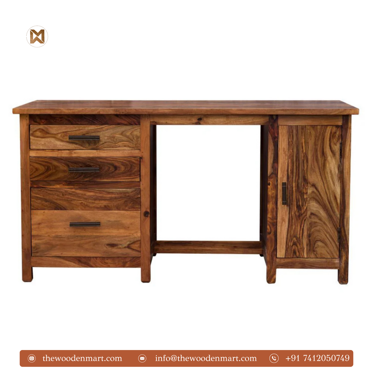 Heritage Solid Wood Executive Study Table