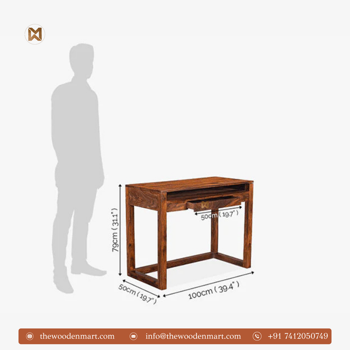 Minimalist Sheesham Wood Study Table