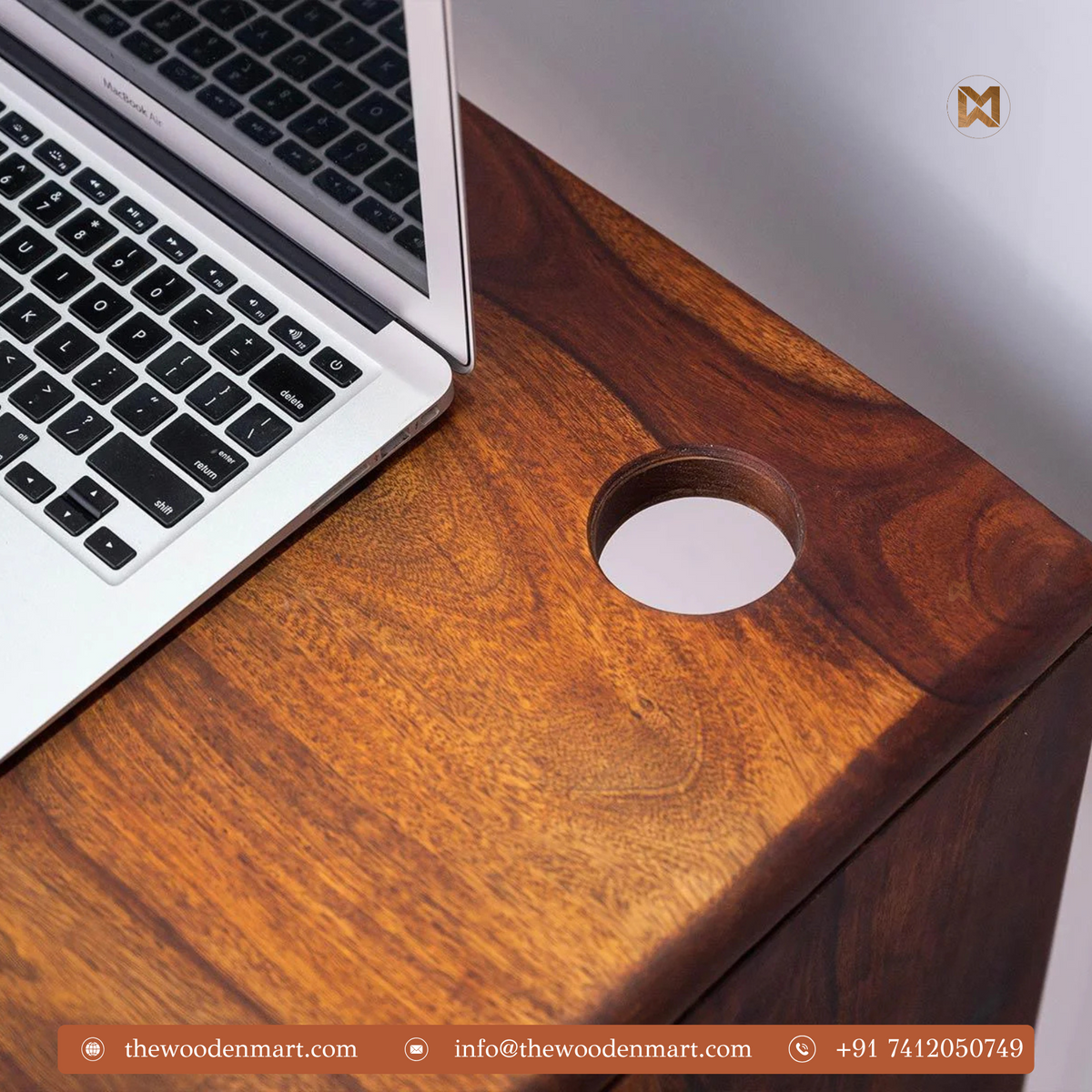 Modern Minimalist Sheesham Wood Writing Table