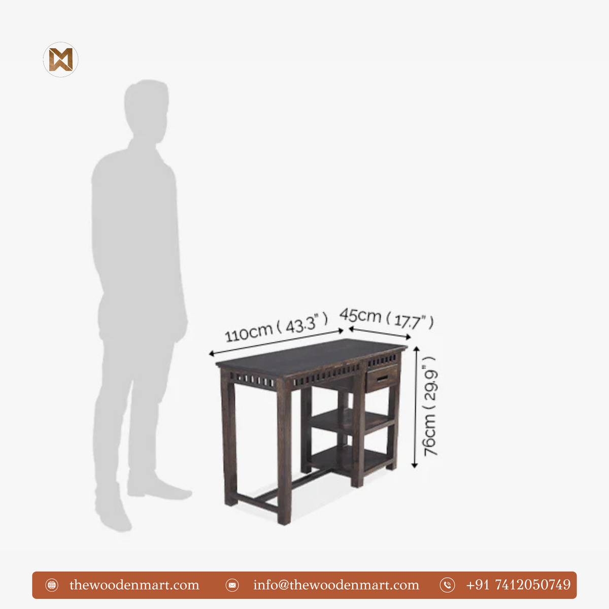 Sheesham Wooden Study Table with Chair