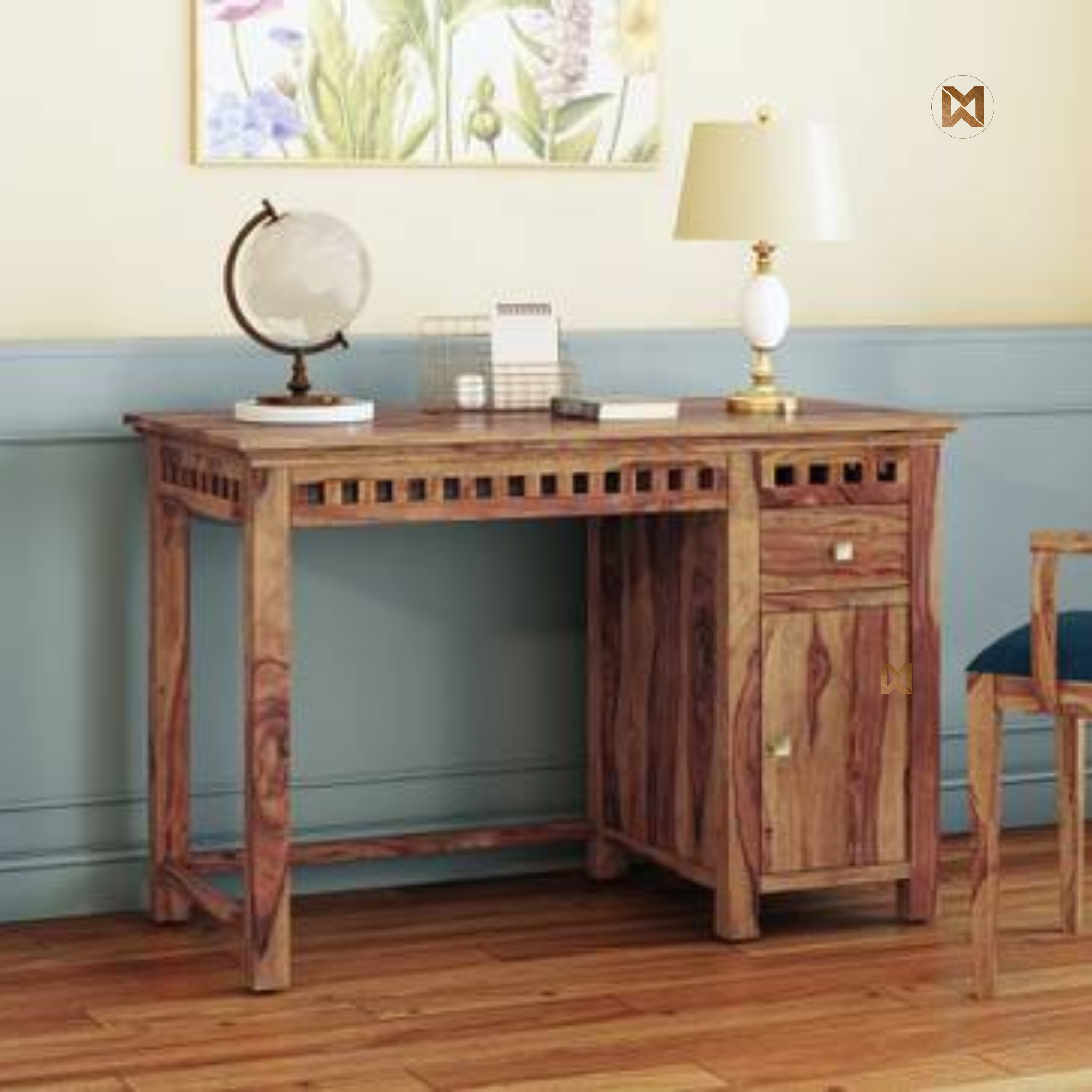 Teak Finish Sheesham Wood Study Table – Elegant, Compact & Functional ...