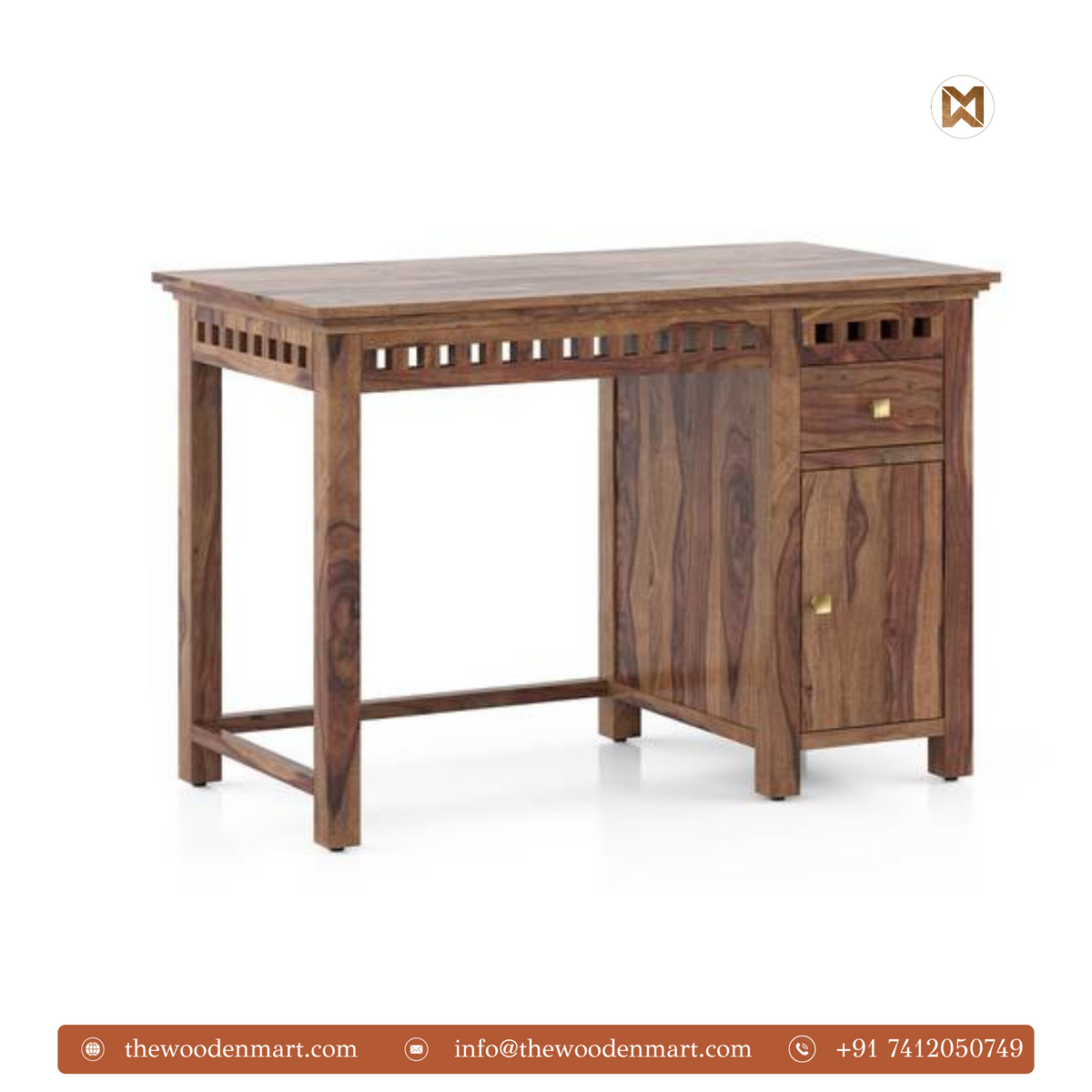 Teak Finish Sheesham Wood Study Table