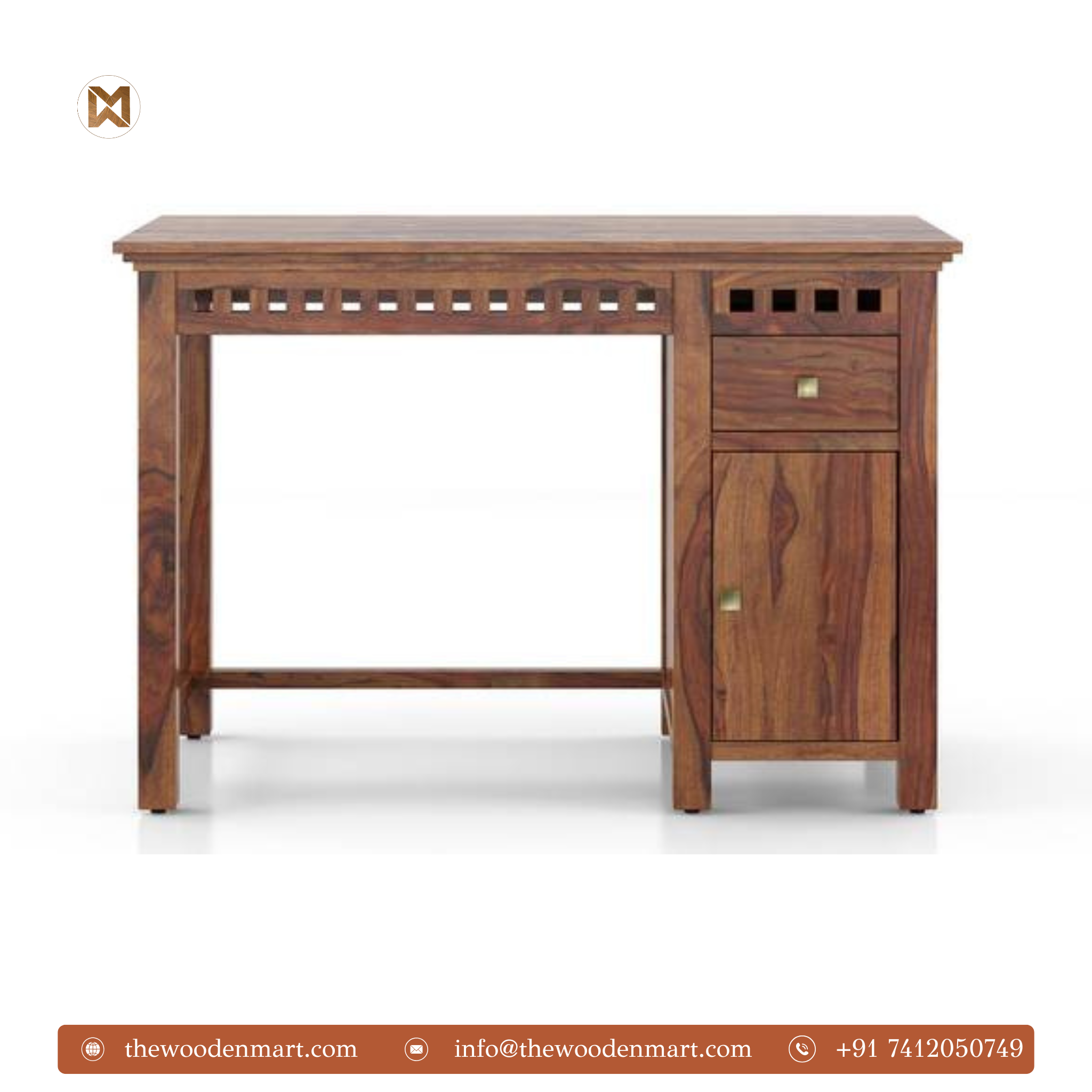 Teak Finish Sheesham Wood Study Table – Elegant, Compact & Functional ...