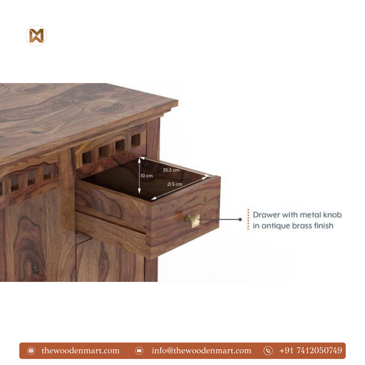 Teak Finish Sheesham Wood Study Table