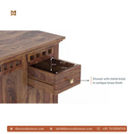 Teak Finish Sheesham Wood Study Table