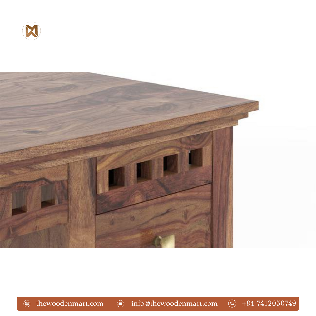 Teak Finish Sheesham Wood Study Table