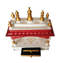 Load image into Gallery viewer, Wooden Mandir White &amp; Red, 15x8x18 Inch
