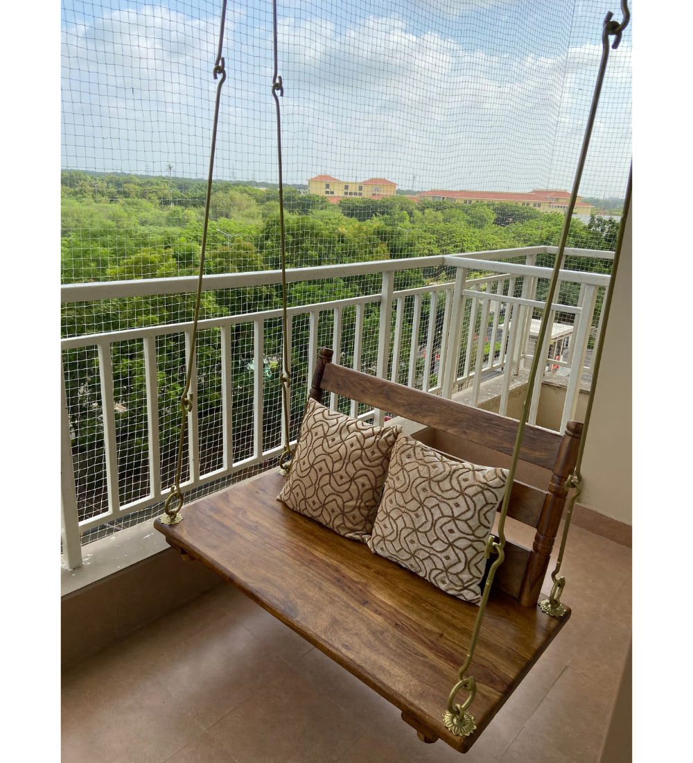 Wooden Swing/Jhula (Brass Coated)