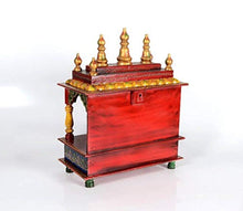 Load image into Gallery viewer, Wooden Home Temple/Puja Ghar, Red, 15x8x18
